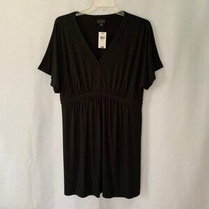 New J JILL WEAREVER COLLECTION V Neck Jersey Knit Elastic Waist Dress